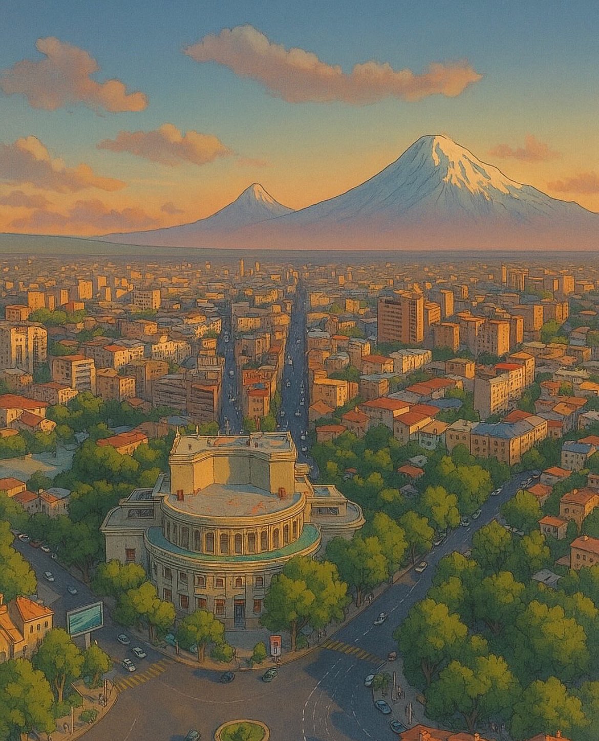 Ghibli style landscape